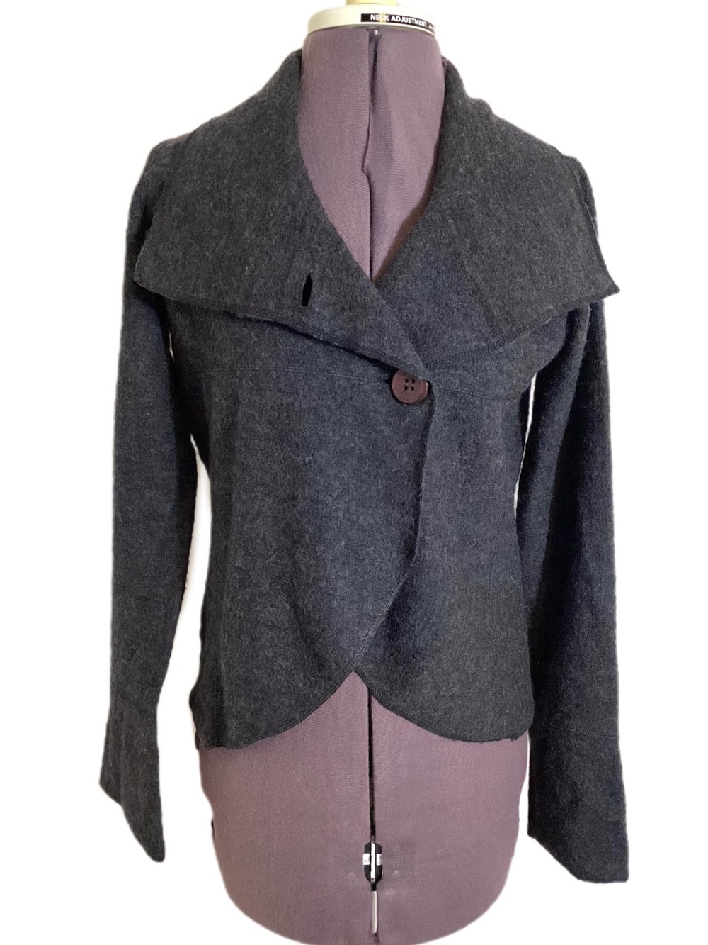 Mexx Gray Boiled Wool Blazer Cardigan Size S